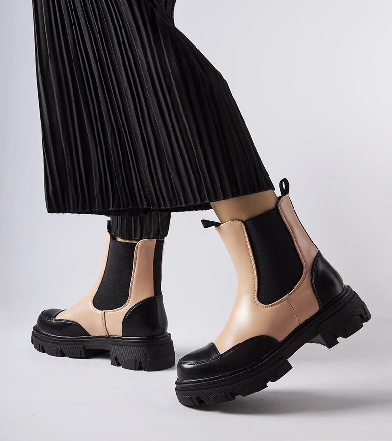 Gemre Botinele Albany negre și roz