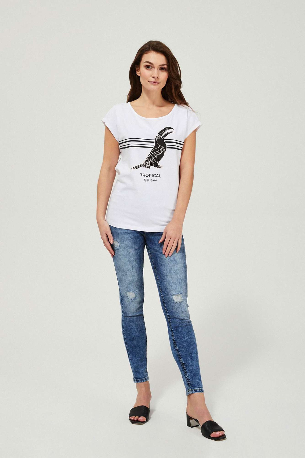 Marisse Medium Waist Distressed Jeans L-Je-3422 Blue