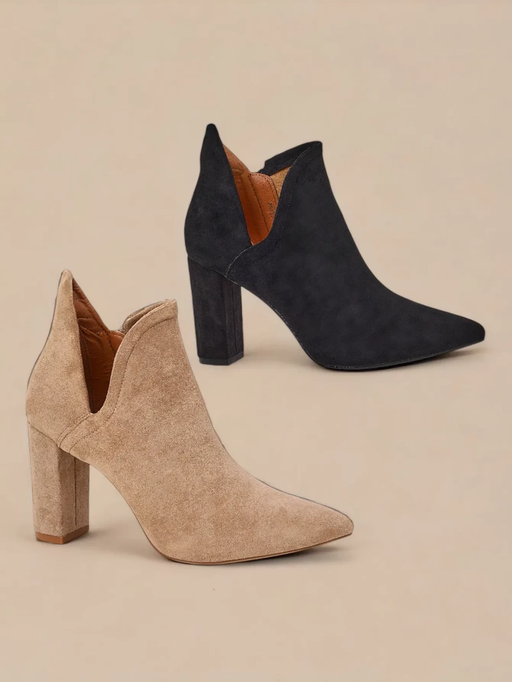 Resti Light brown boots with Alania cut - Footwear