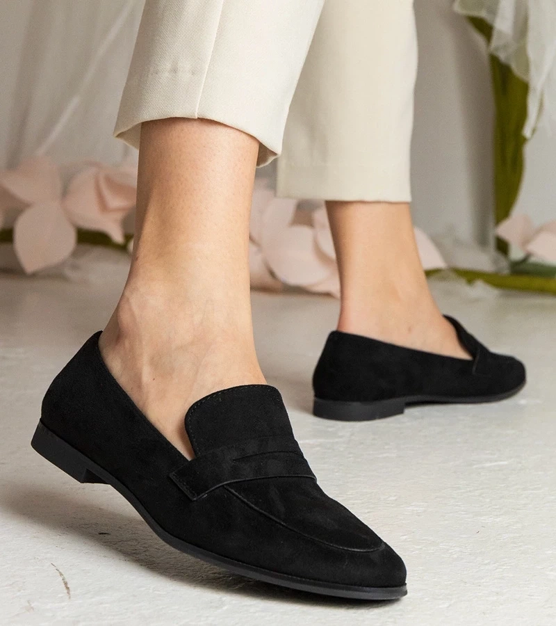 Gemre Mocasini clasici negri pentru femei Nageri