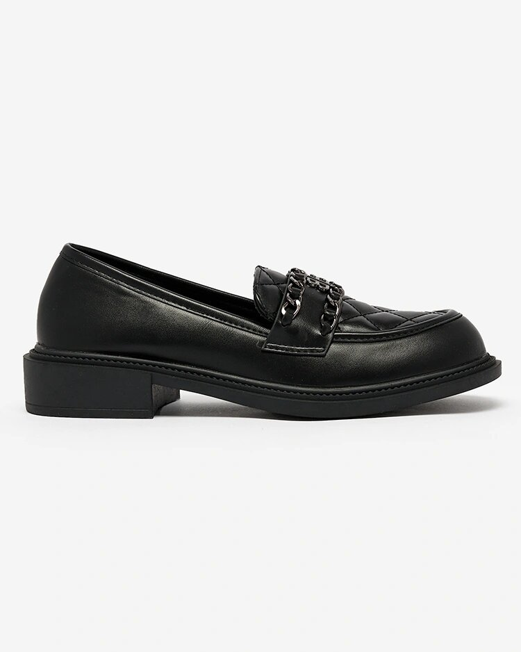 Resti Black moccasins with quilted nose Kusanna