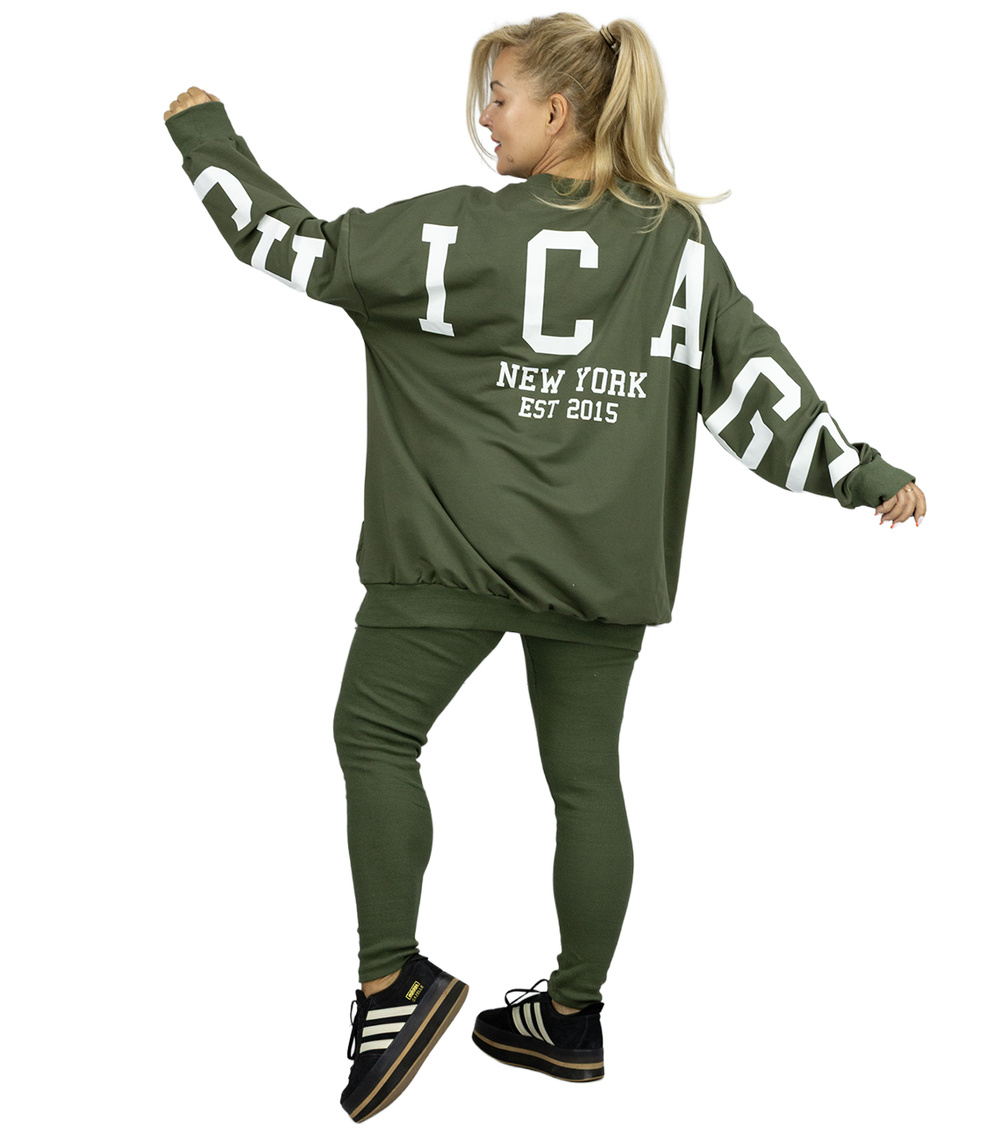 Pri Women's tracksuit loose sweatshirt   ribbed leggings CHICAGO