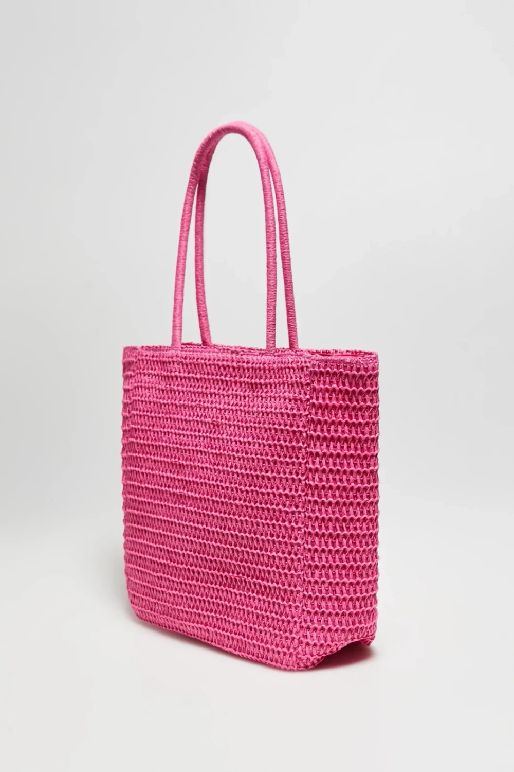Marisse Pink Woven Bag With Inscription
