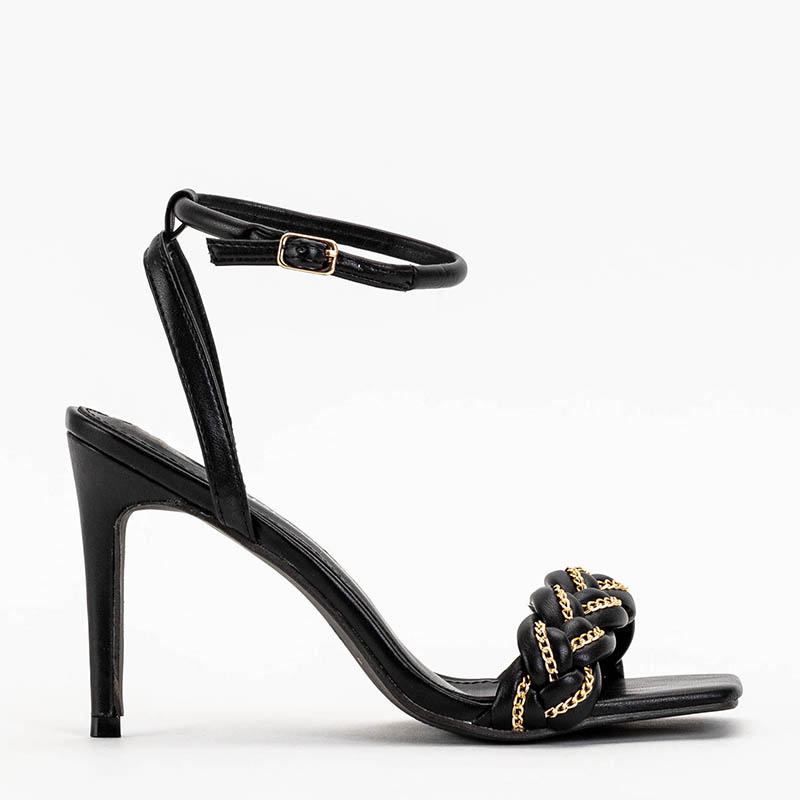 Resti Black women's sandals on a high heel Tenedi - Footwear