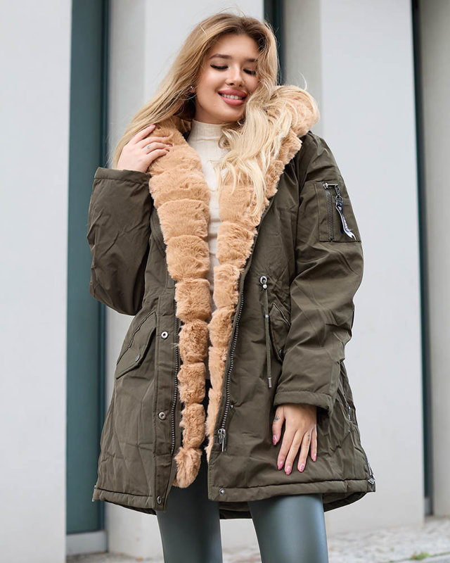 Resti Women's green winter jacket PLUS SIZE - Clothing