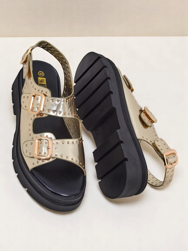 Resti Women&#039;s Thick Sole Sandals with Rhinestones Rocky Chic