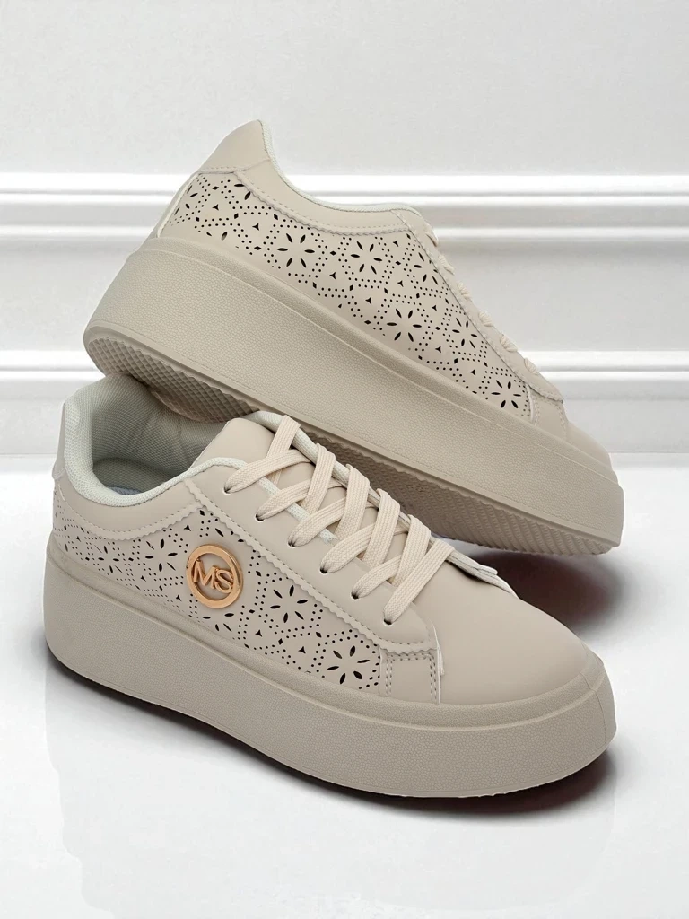 Resti Aurelia Beige Platform Sneakers Eco Leather