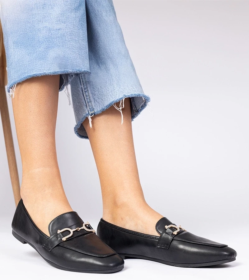 Gemre Pantofi eleganți negri cu pietre strălucitoare Banzao