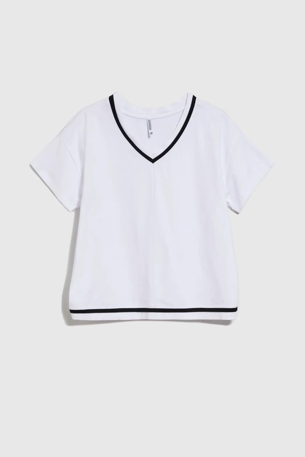 Marisse Cotton V-Neck Blouse, White