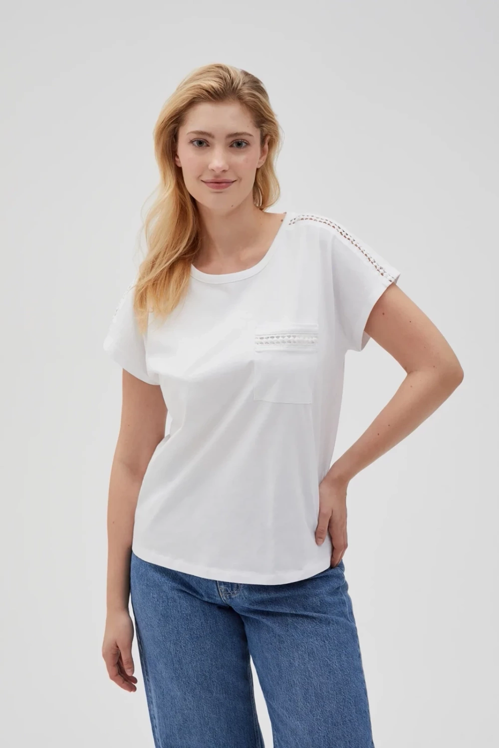 Marisse Womens T-Shirt L-Ts-4635 White