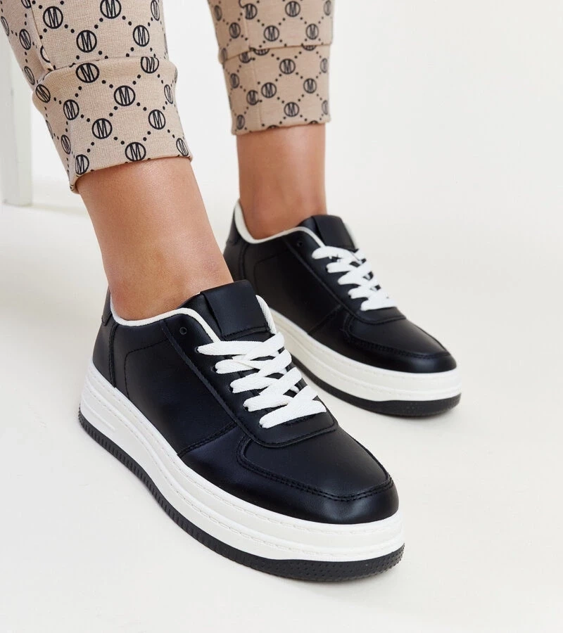 Gemre Adidași negri pe platformă Cvita