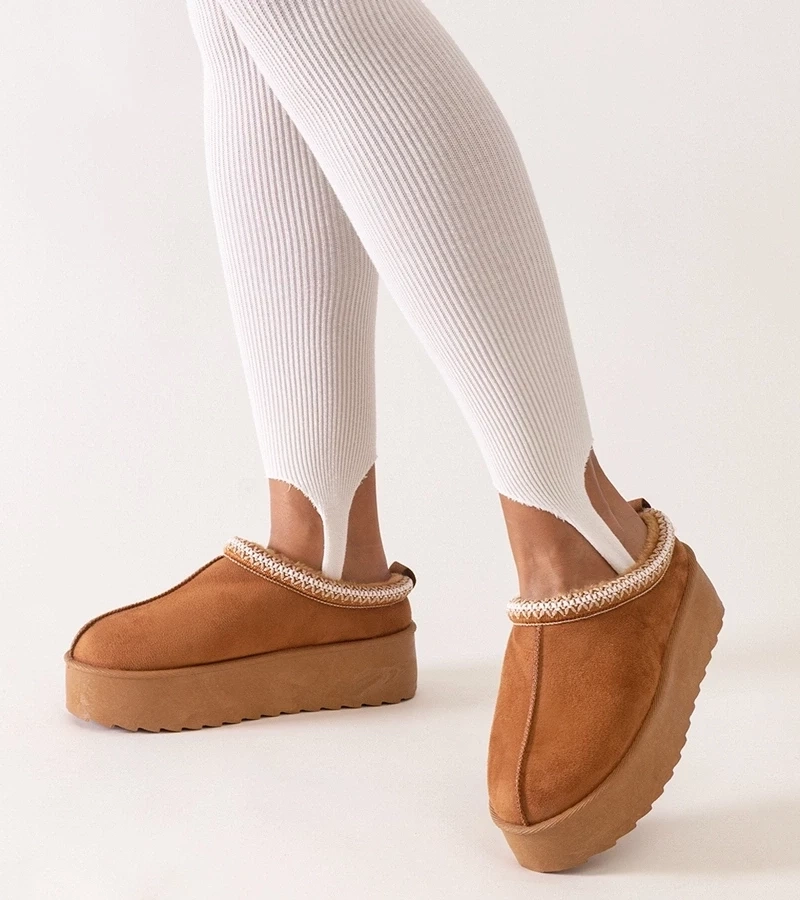 D/CEO Black slippers with fur insulated Valle