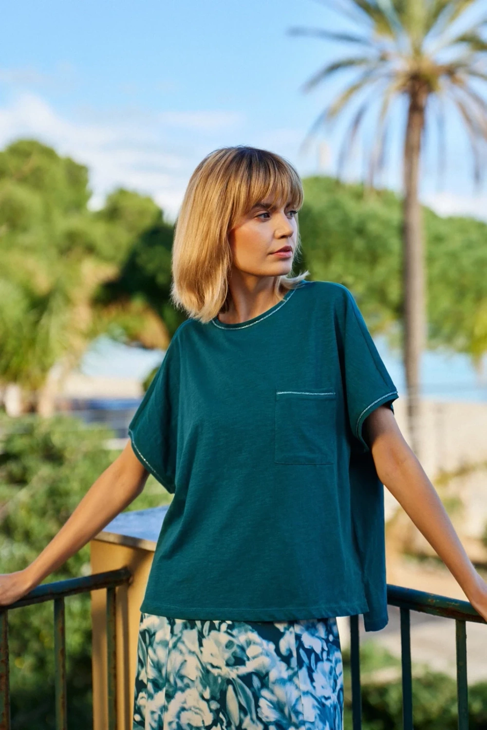 Marisse Women's T-Shirt L-Ts-4693 D.Green