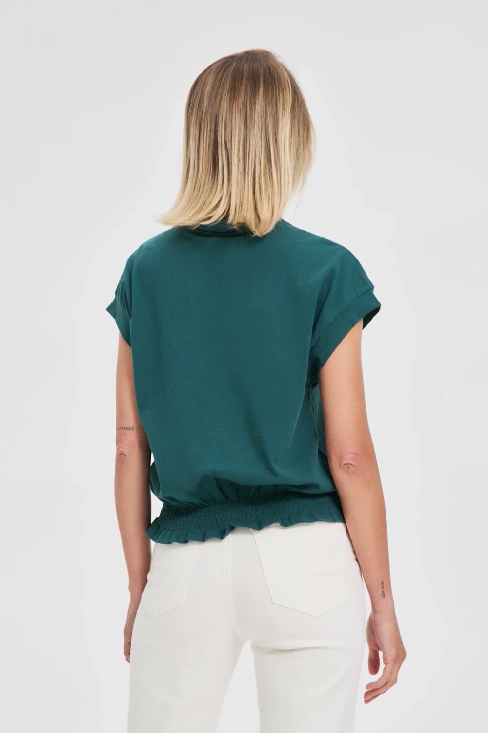 Marisse Navy Blue Cotton Blouse