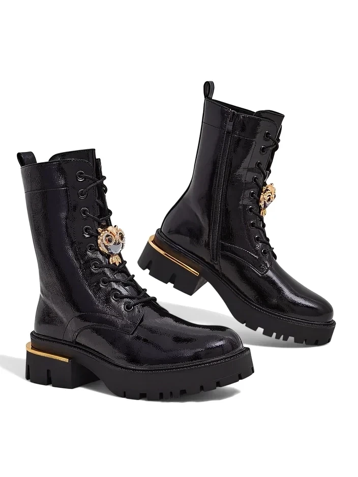 Resti Women's patent leather worker ankle boots Tesiolle