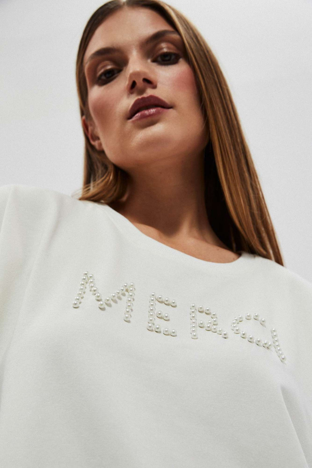 Marisse Women's Sweatshirt L-Bl-4007 Off White