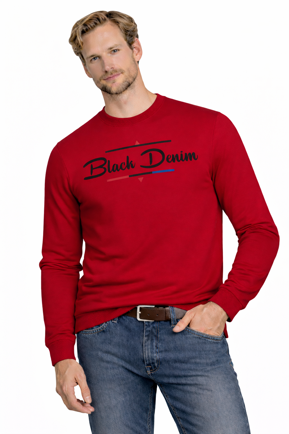 Мъжки суитшърт пуловер червен