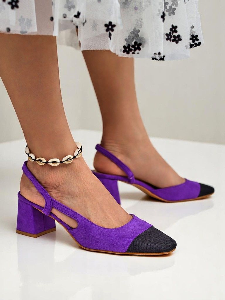 Resti Womens Low Heel Pumps with Decorative Toe Eleganzo