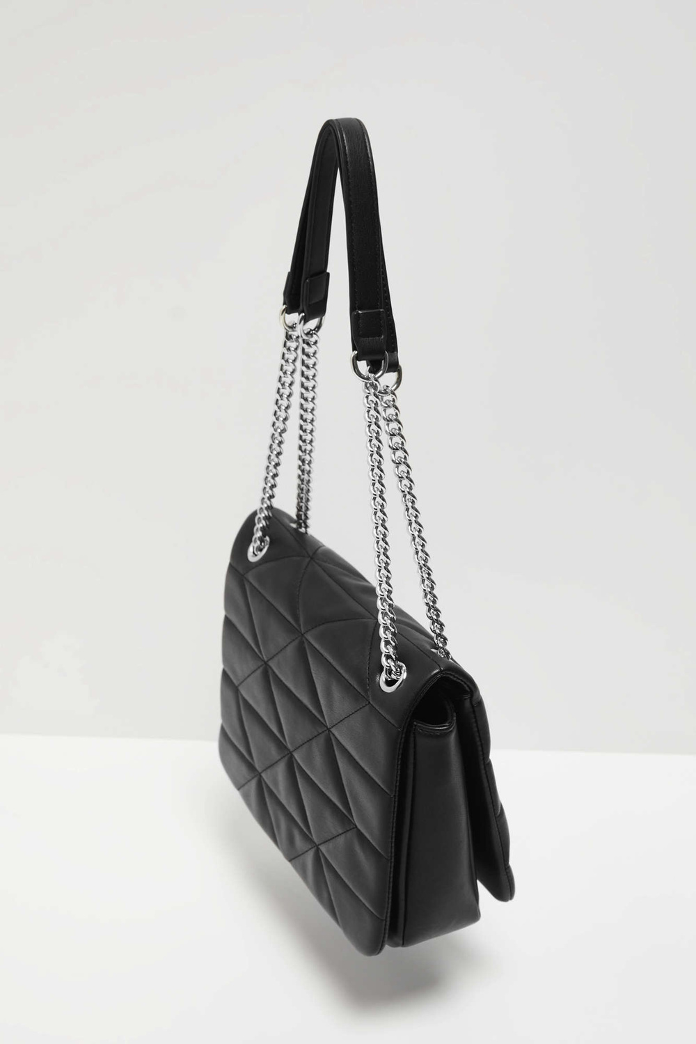 Marisse Quilted Bag With Adjustable Handle, Black