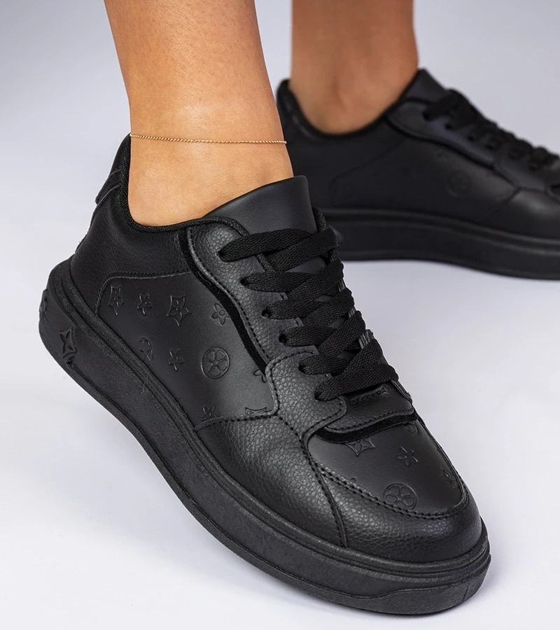 Gemre Adidași sport negri din piele ecologică Lavilia