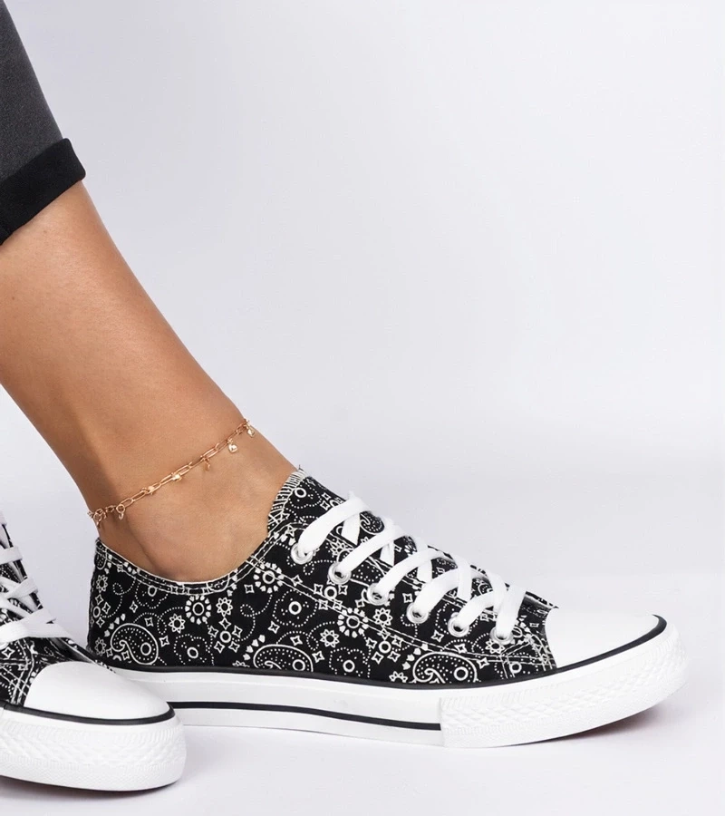 Gemre Tenisi negri de damă din material în stil aztec Kalusa