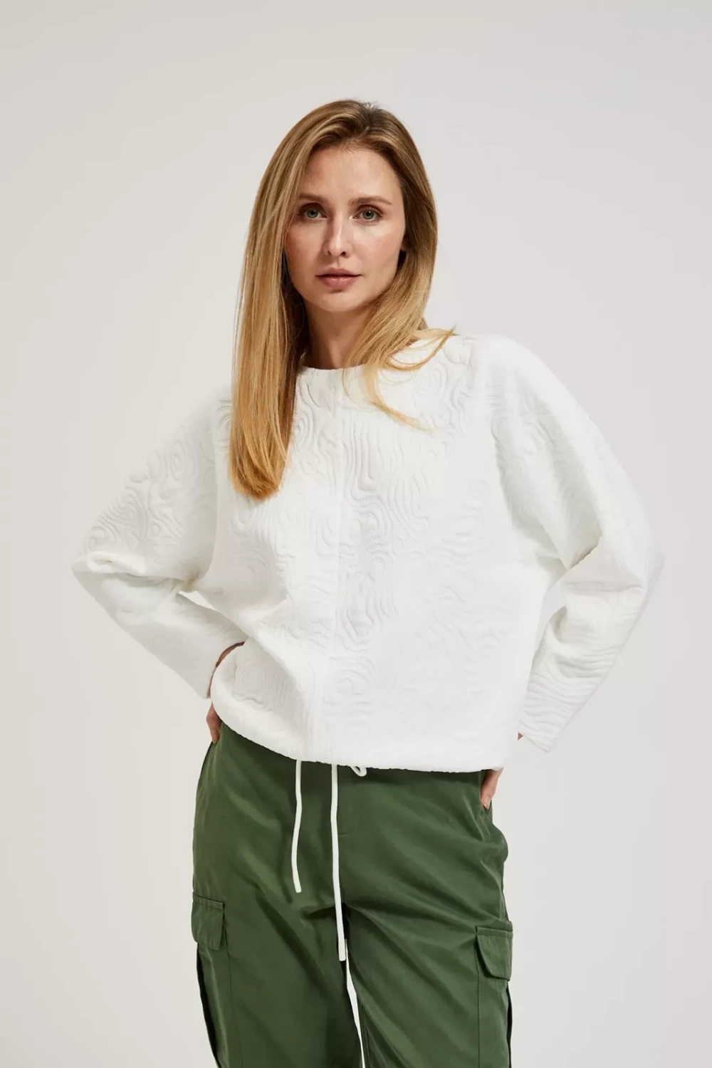Marisse Women&#039;s Sweatshirt L-Bl-4305 Off White