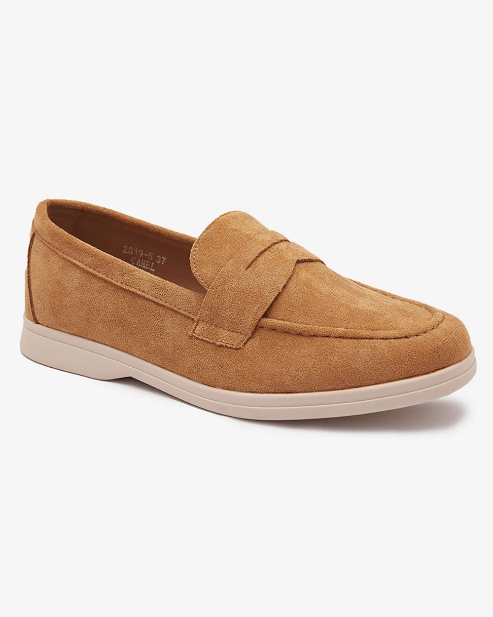Resti Women's eco-suede moccasins in camel color Daffer- Footwear