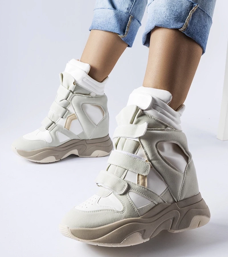 D/CEO White wedge heeled Sabelia sneakers