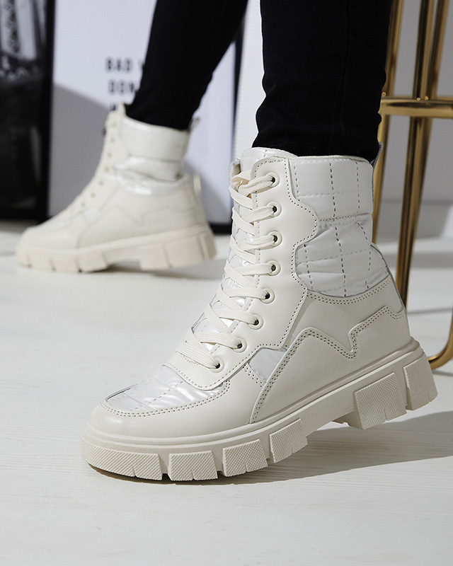 Resti Cream women&#039;s non-insulated bagger boots Qertera- Footwear