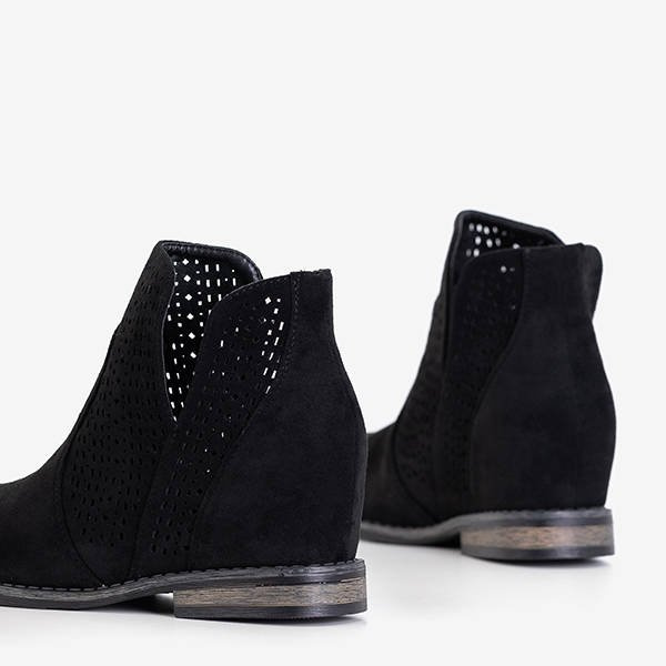 Resti Black ankle boots on a hidden wedge like cowboy boots Besiks - Footwear