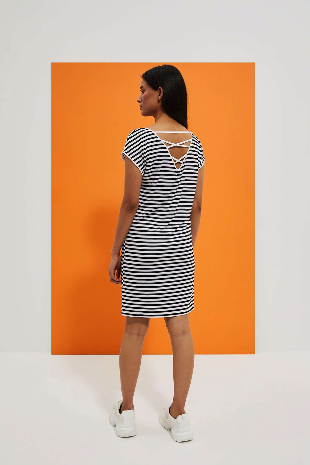 Marisse Women&#039;s Dress L-Su-4055 White_Black