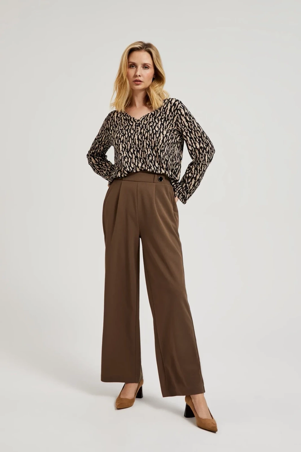 Marisse Women's Trousers Z-Sp-4510 Coffee