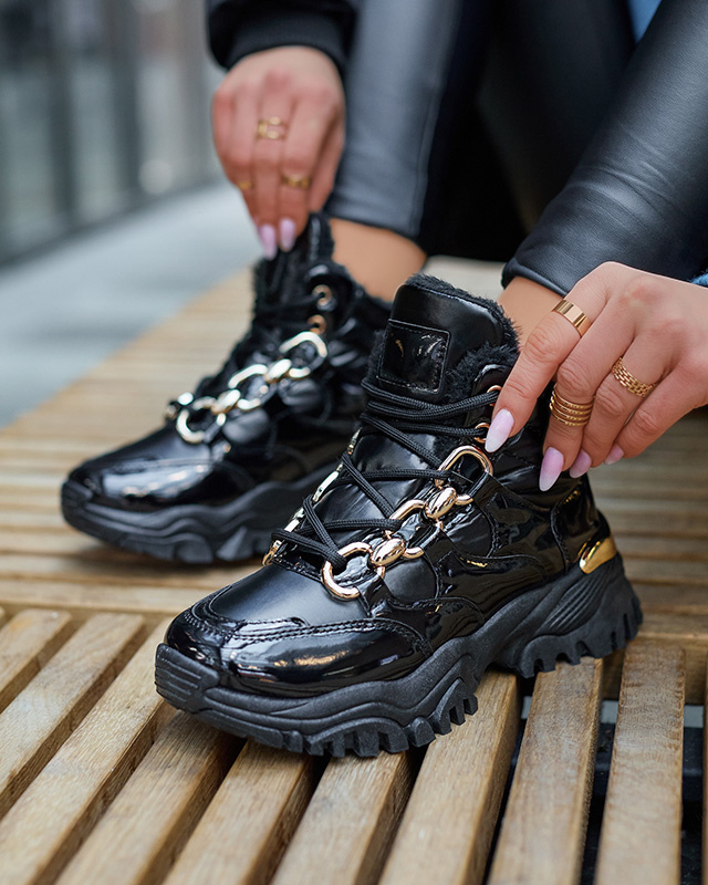 Resti Black women&#039;s sporty winter boots a&#039;la trappers Mertika - Footwear