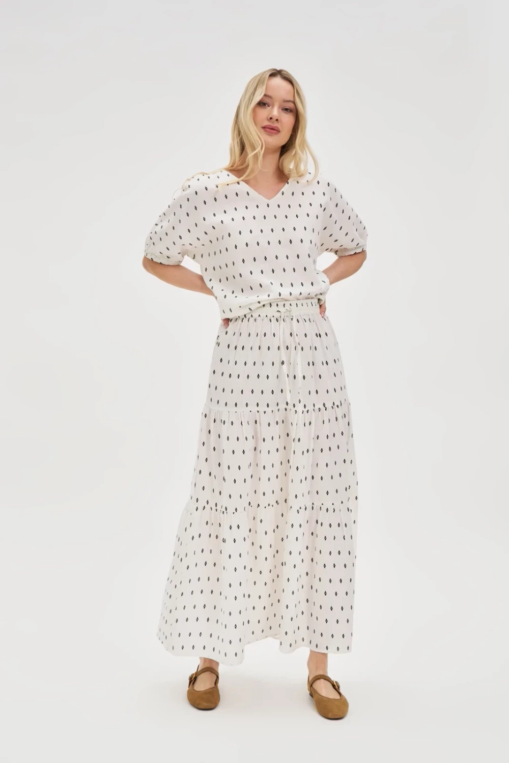 Marisse Cotton Maxi Skirt White
