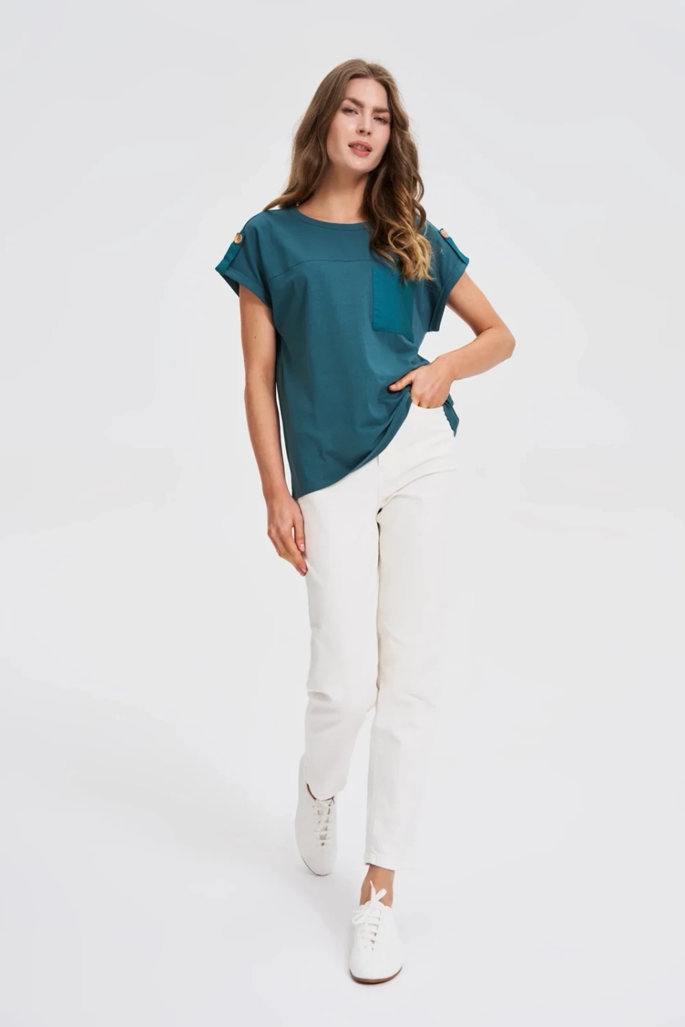 Marisse Dark Green T-Shirt With Pocket