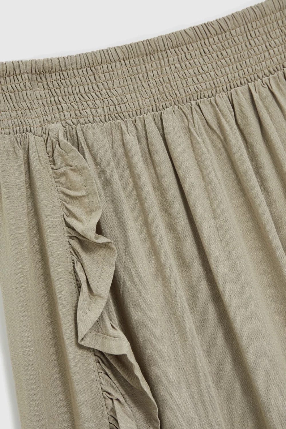 Marisse Olive Ruffle Skirt