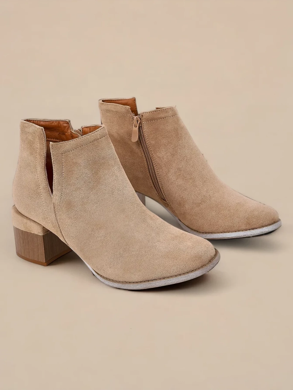 Resti Light brown women&#039;s boots with cutouts Geransa - Footwear