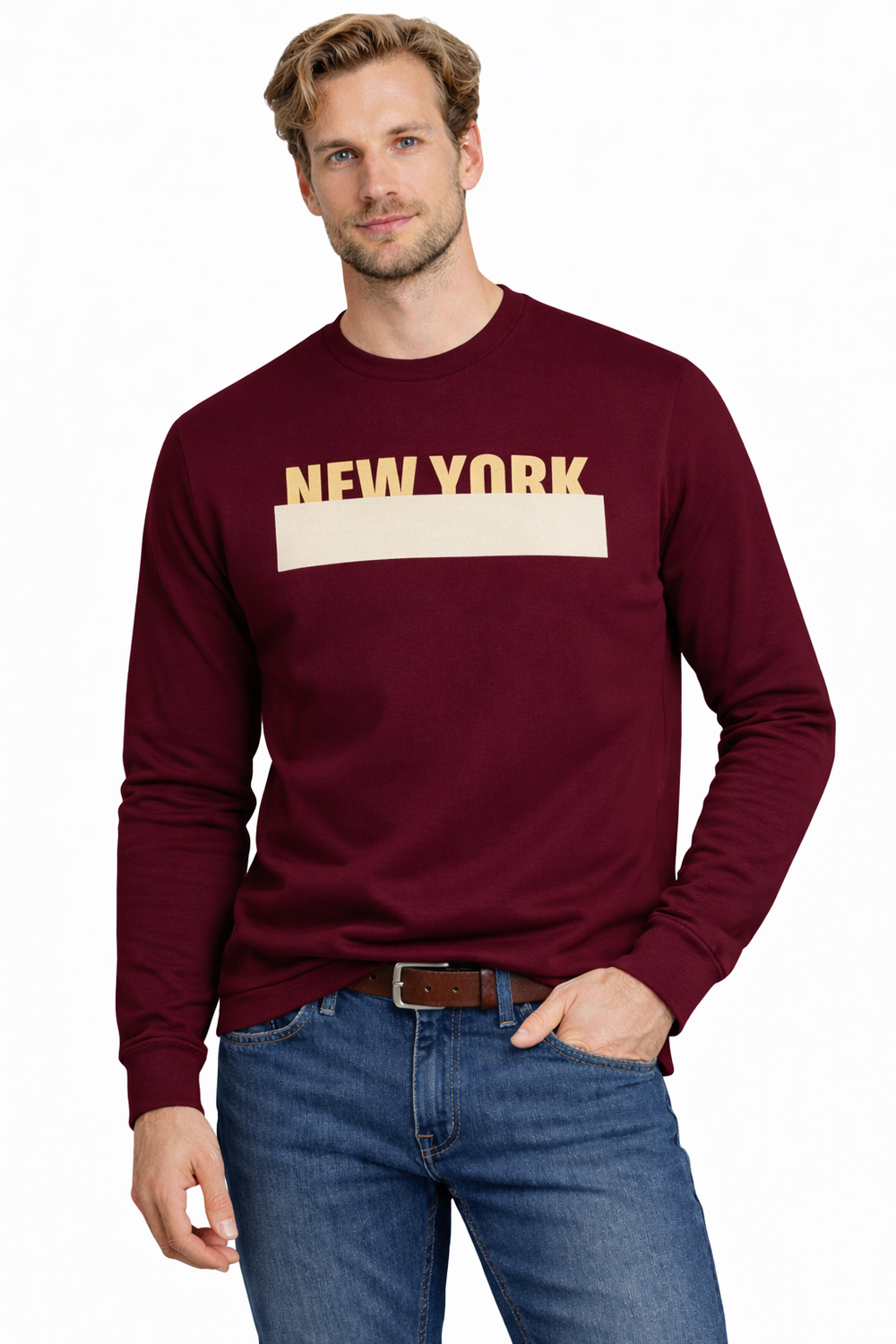 Пуловер с качулка 202176 Бордо