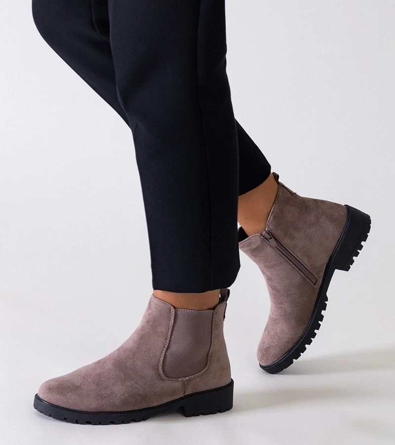 Gemre Botinele clasice casual maro din piele ecologică Salara