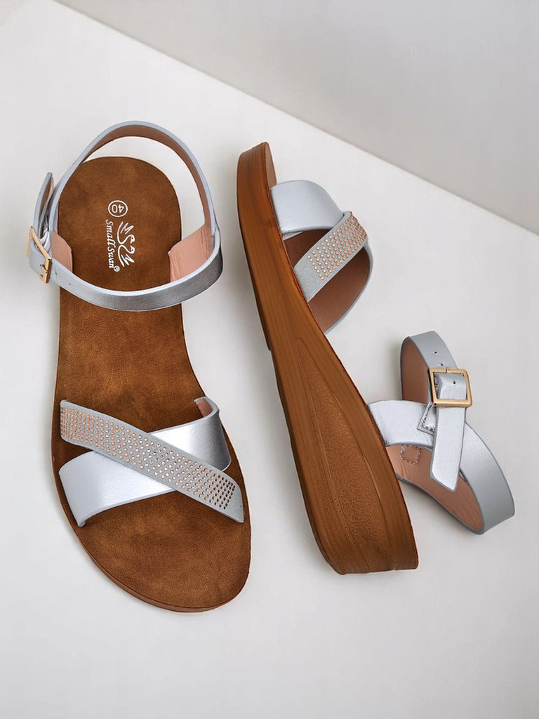 Resti Royal Fashion Women's Rhinestone Wedge Sandals Allona