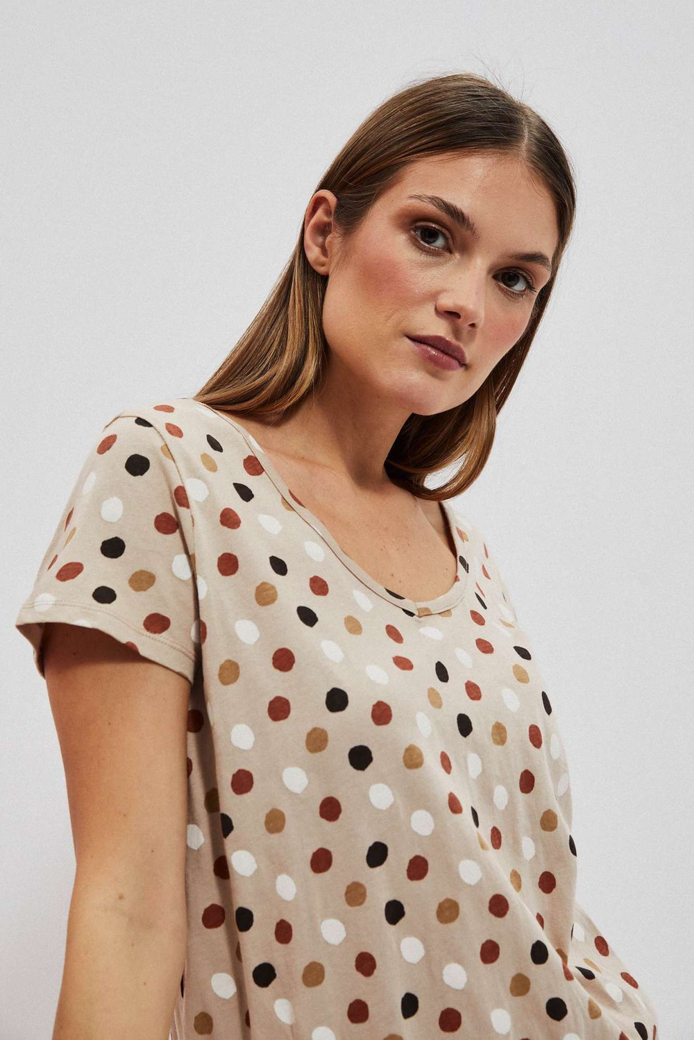 WOMEN'S T-SHIRT L-TS-4053 L.Beige