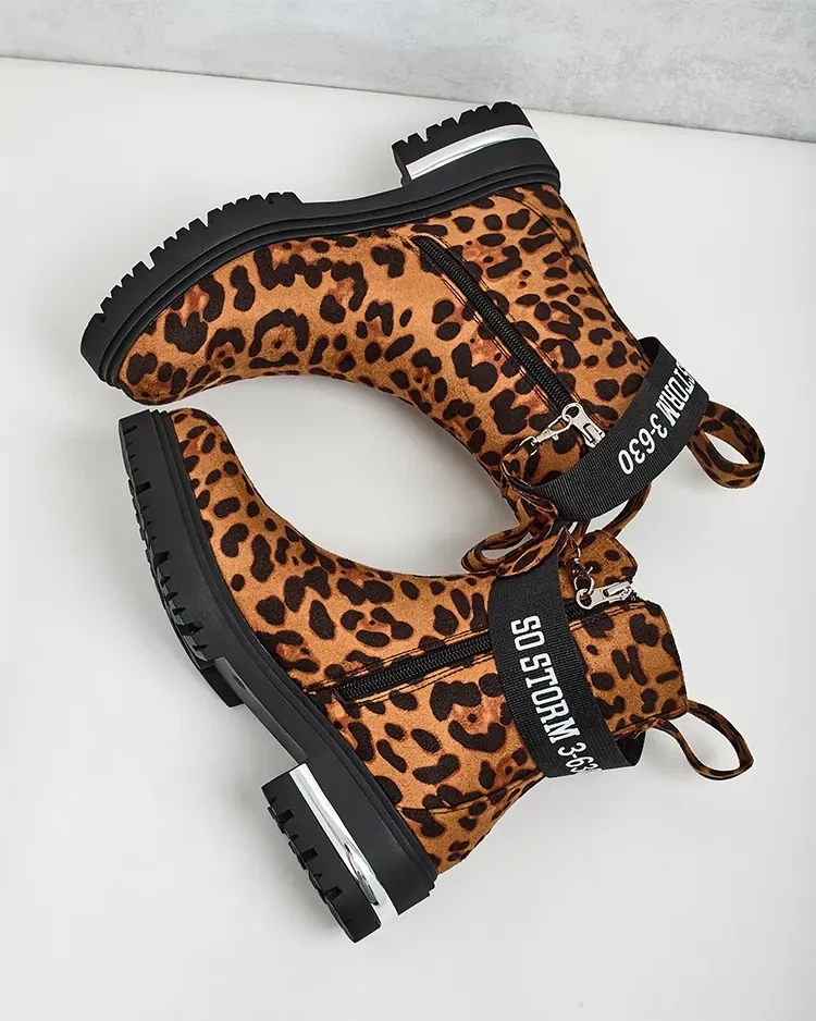 Resti Eco-suede boots with strap and zippers Redmisala