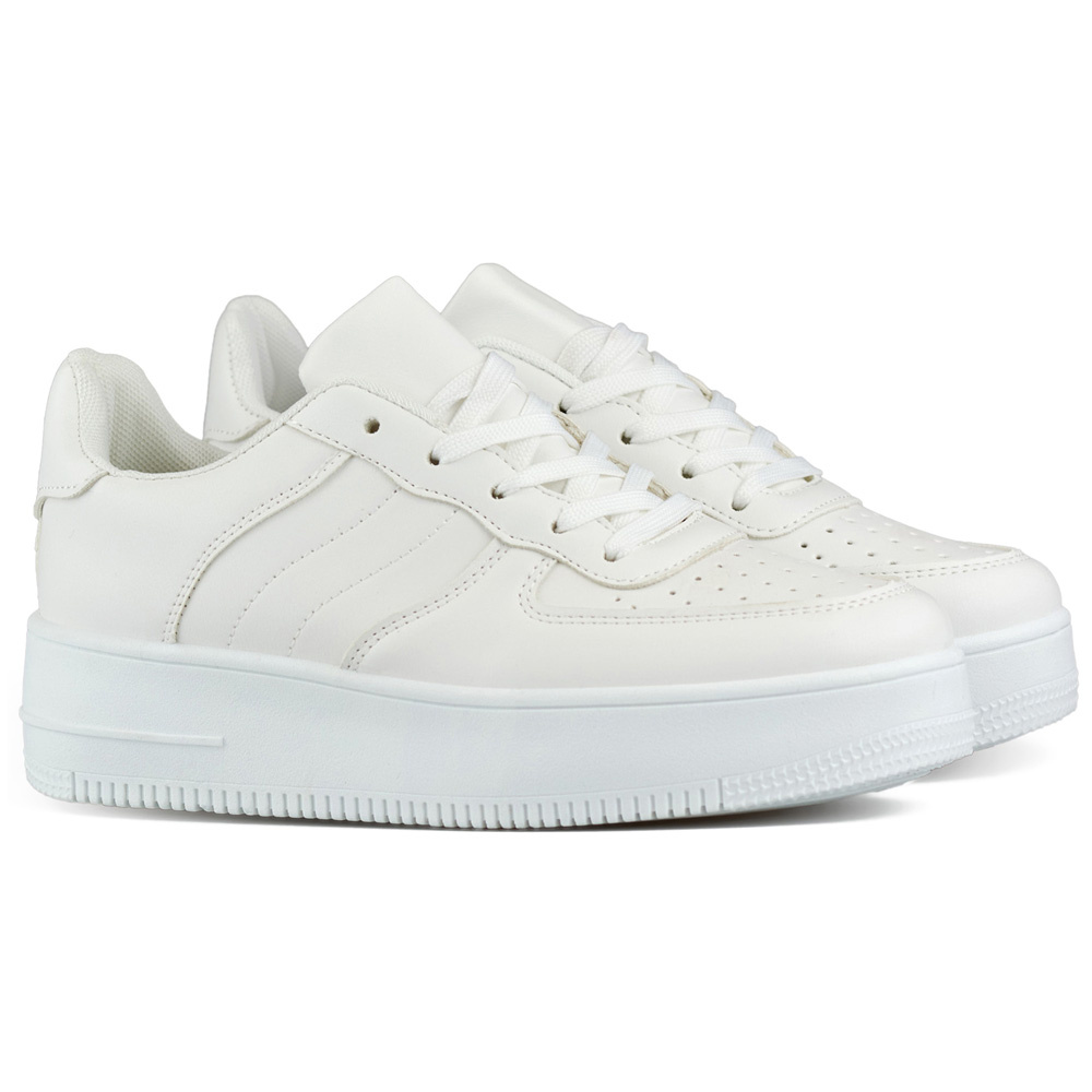 primohurt Białe buty sportowe damskie na grubej podeszwie