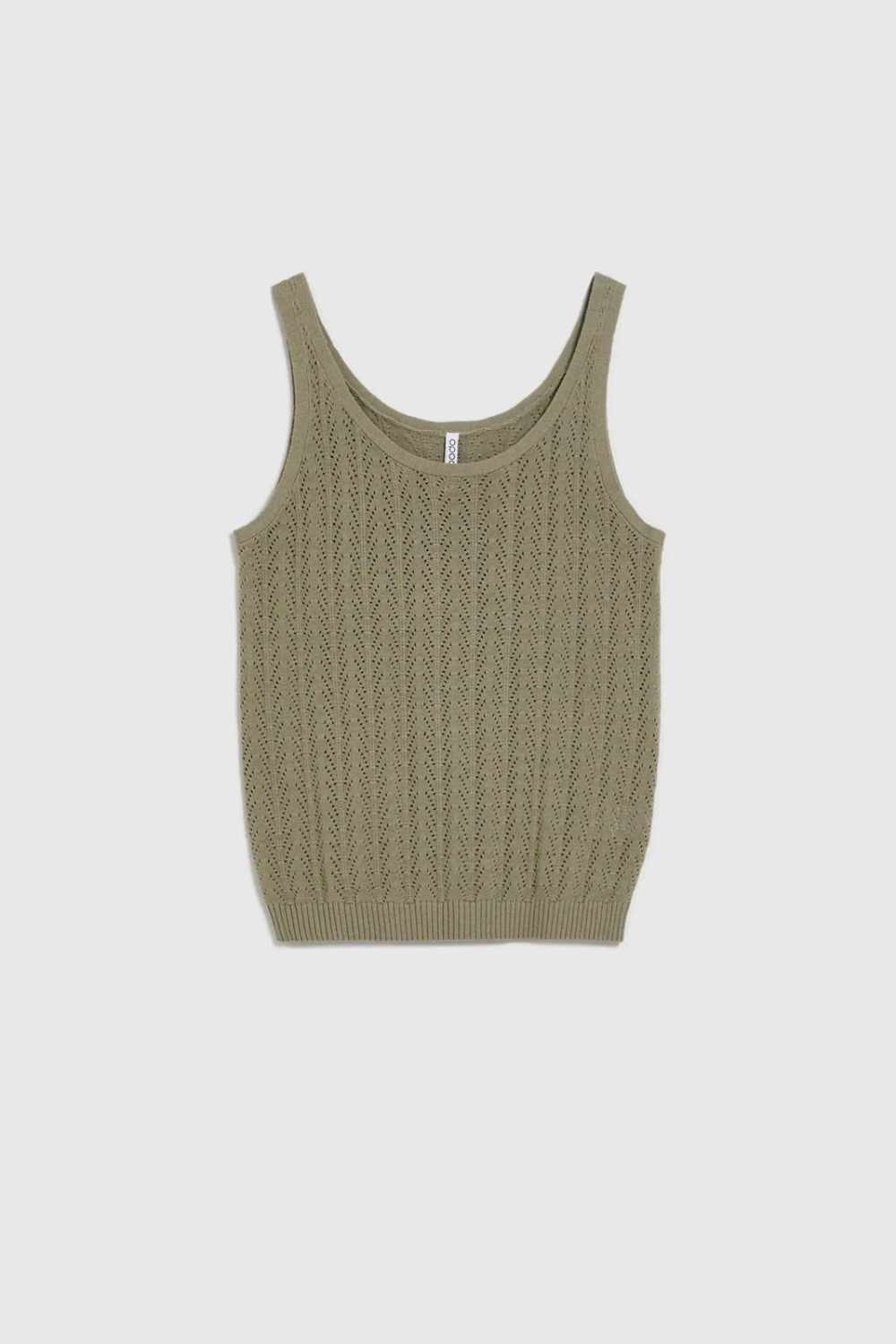 Marisse Openwork Olive Top