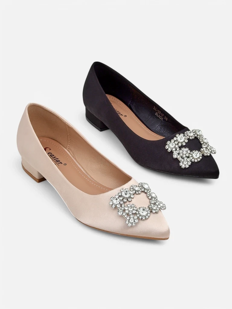 Resti Women&#039;s satin-like ballerinas with a buckle Legant