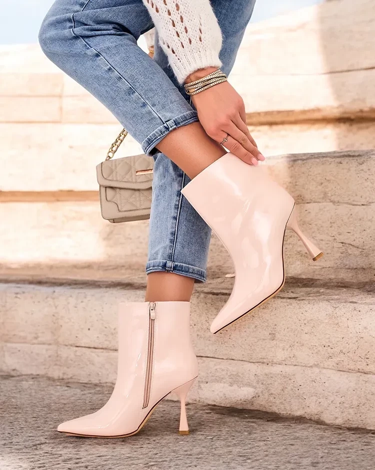 Resti Loori lacquered women&#039;s stiletto heeled boots