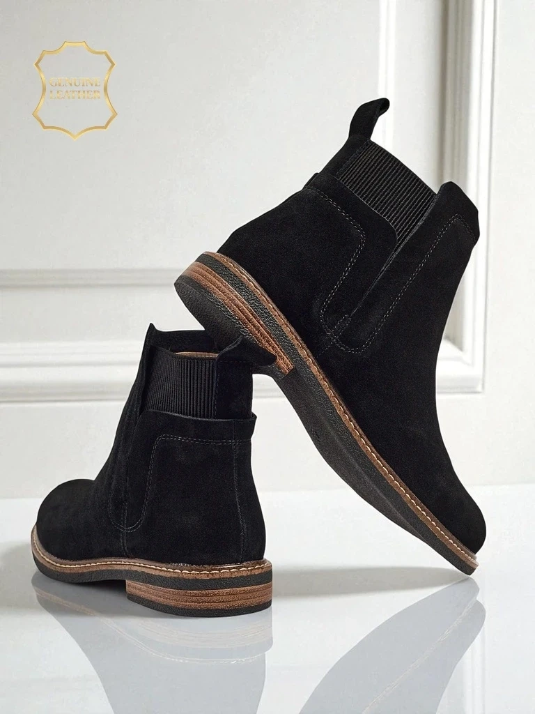 Resti Black Ariston Leather Suede Ankle Boots
