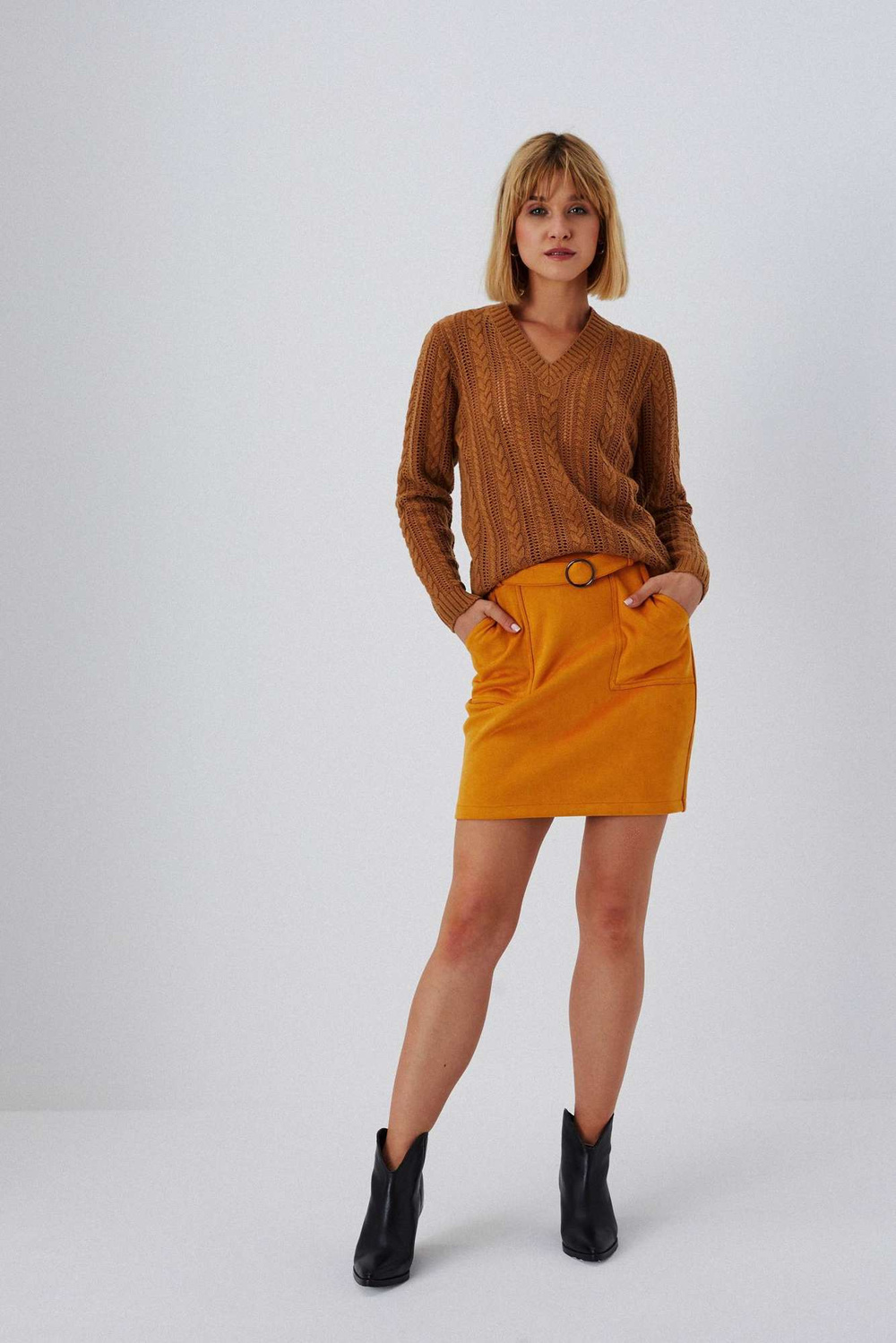 Marisse Cable-Knit Sweater Z-Sw-3604 Caramel