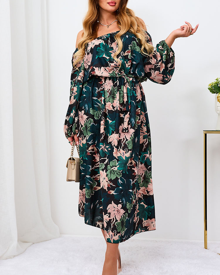 Resti Black and green floral maxi dress for women