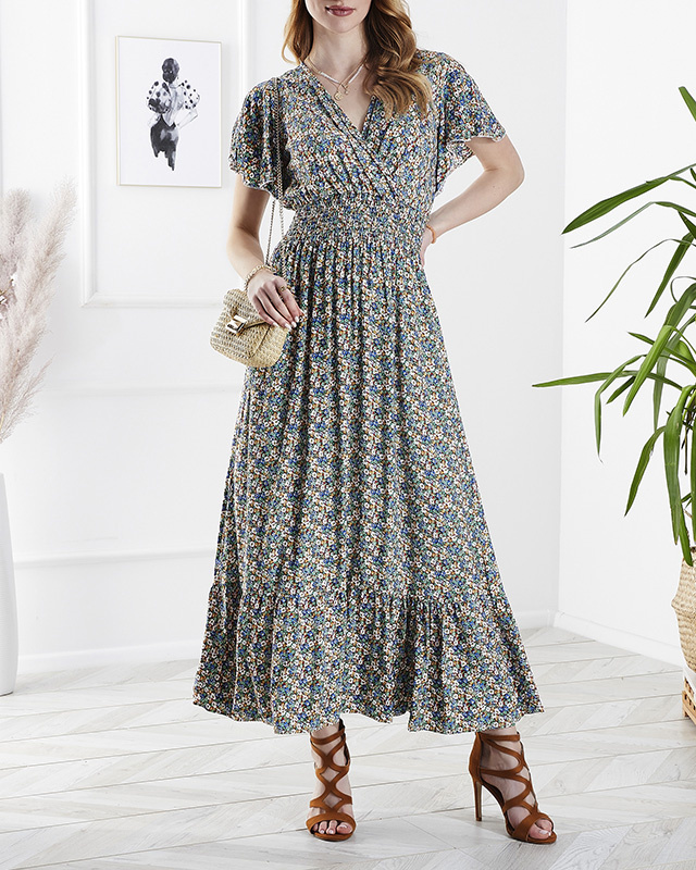 Resti Floral women's midi dress in green- Clothing